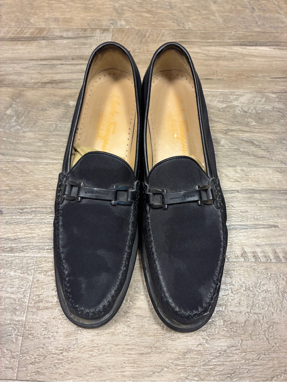 Salvatore Ferragamo Sport VTG Leather Canvas Loafers